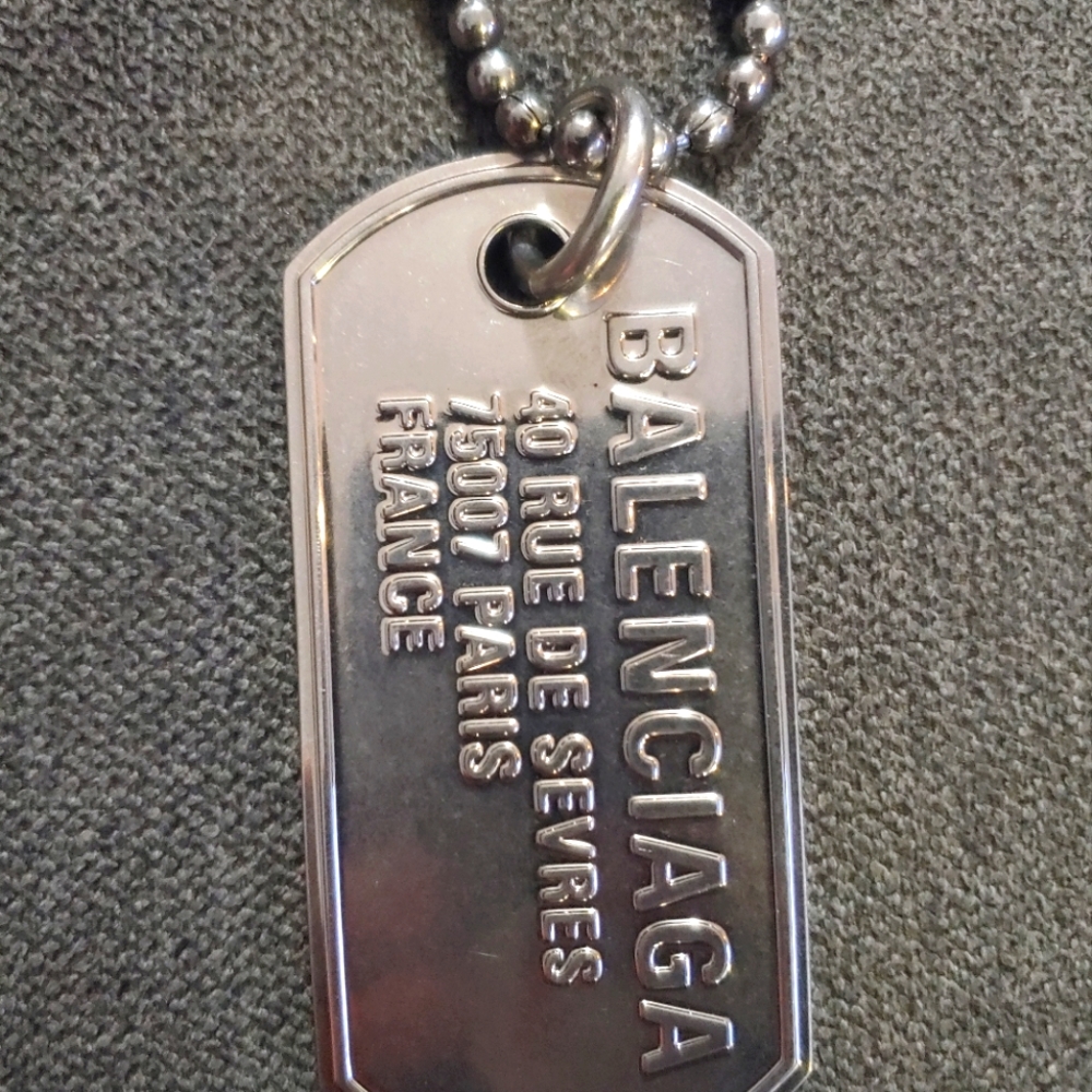 Balenciaga Dog Tag Necklace NWT Complete & Rare